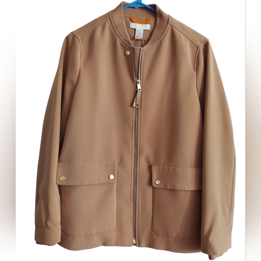 H & M Camel Colored Zip-Front Jacket